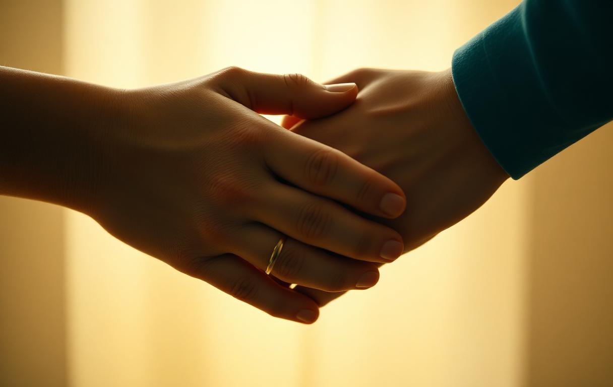 Mãos que se apoiam com ternura: cuidado e amparo da família